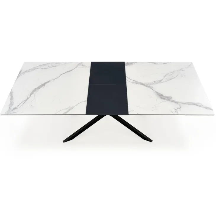 Tavolo allungabile 160/200cm moderno effetto marmo bianco nero Lennox