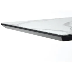 Tavolo allungabile 160/200cm moderno effetto marmo bianco nero Lennox