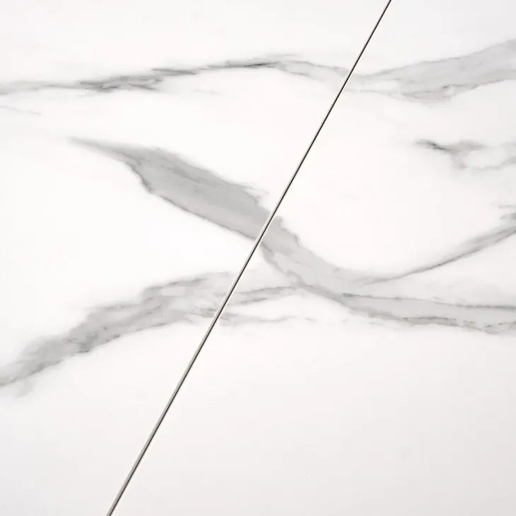 Tavolo allungabile 160/200cm moderno effetto marmo bianco Lucinda