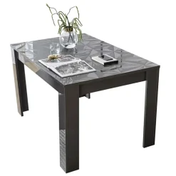 Tavolo allungabile 137/185cm moderno grigio con serigrafia Marvis