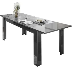 Tavolo allungabile 137/185cm moderno grigio con serigrafia Marvis