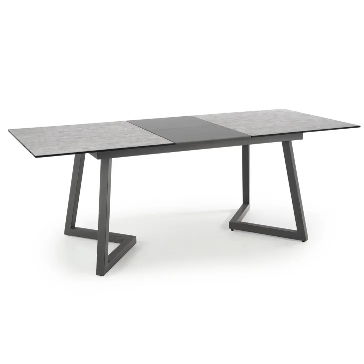 Tavolo allungabile 160/210cm moderno vetro acciaio grigio Jennifer