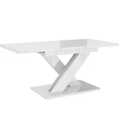 Tavolo allungabile 140/180cm rettangolare bianco lucido Ivonne