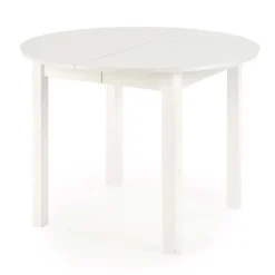 Tavolo allungabile 102/142cm rotondo da pranzo moderno bianco Lucci