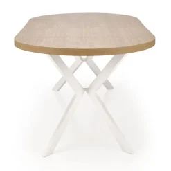 Tavolo allungabile 100/250cm rotondo rovere dorato bianco Agri