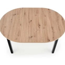 Tavolo allungabile 102/142cm rotondo moderno rovere nero Lucci