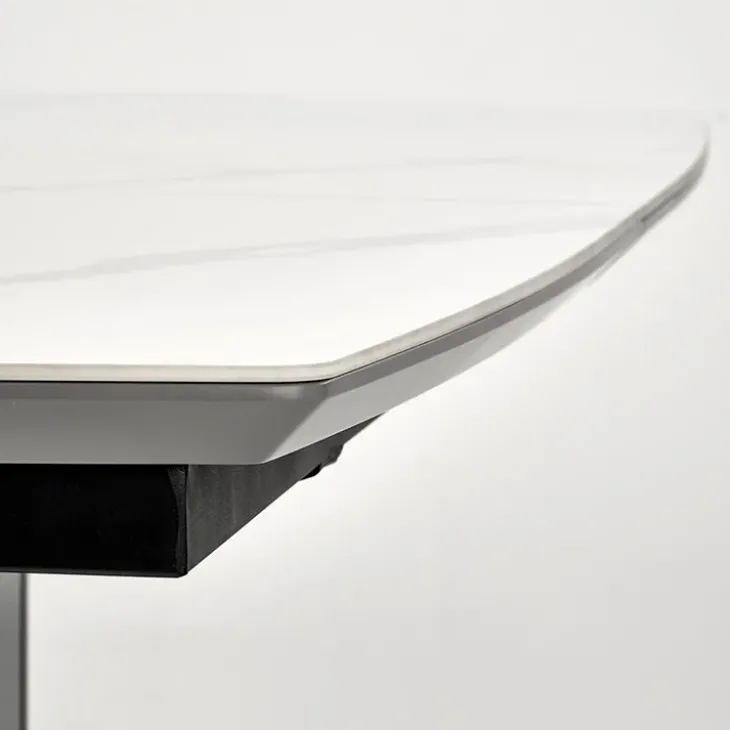 Tavolo allungabile da pranzo 160/220cm bianco grigio chiaro Ignazio
