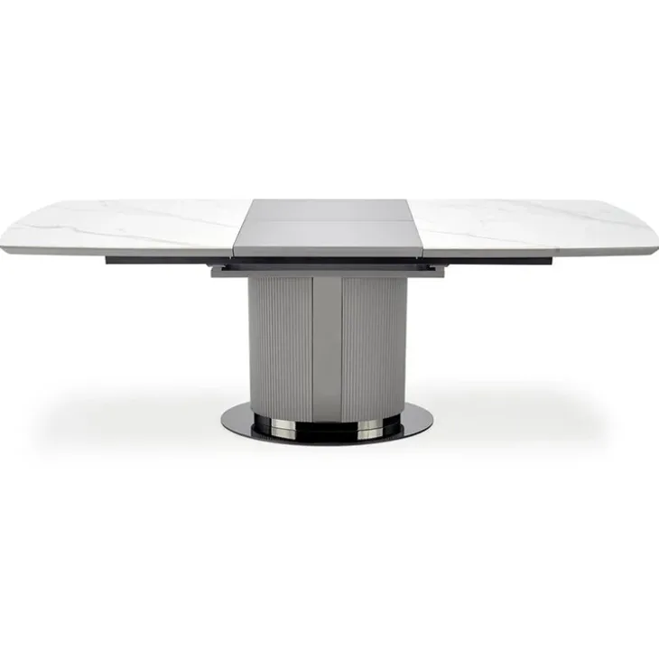 Tavolo allungabile da pranzo 160/220cm bianco grigio chiaro Ignazio