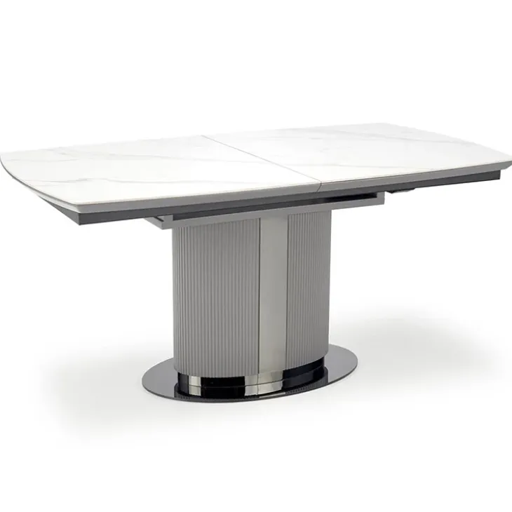 Tavolo allungabile da pranzo 160/220cm bianco grigio chiaro Ignazio