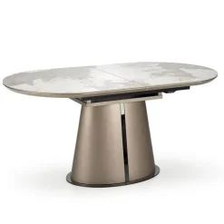 Tavolo allungabile da pranzo 160/200cm marmo bianco beige Iolanda