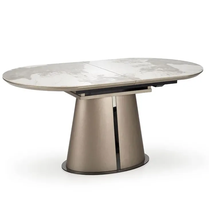 Tavolo allungabile da pranzo 160/200cm marmo bianco beige Iolanda