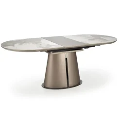 Tavolo allungabile da pranzo 160/200cm marmo bianco beige Iolanda