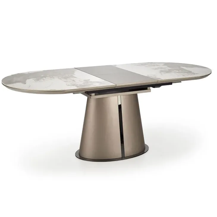 Tavolo allungabile da pranzo 160/200cm marmo bianco beige Iolanda