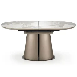Tavolo allungabile da pranzo 160/200cm marmo bianco beige Iolanda