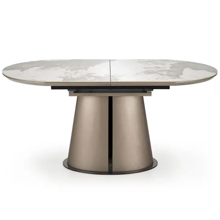 Tavolo allungabile da pranzo 160/200cm marmo bianco beige Iolanda