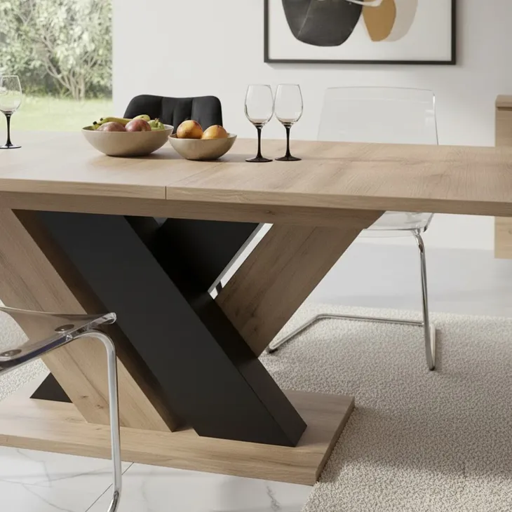 Tavolo allungabile moderno 160/200cm rovere nero Wolly