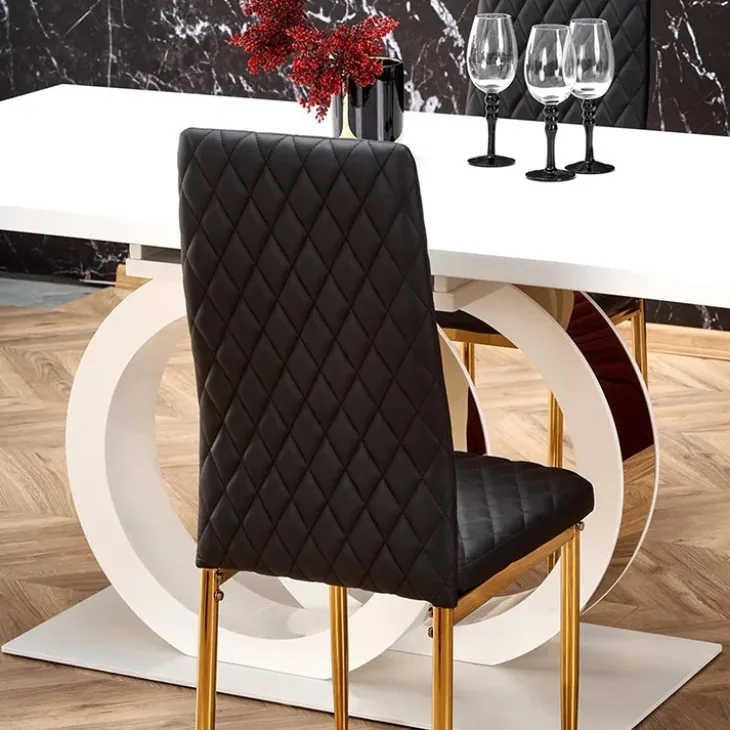 Tavolo allungabile moderno 160/200cm bianco oro Malvasia