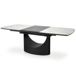 Tavolo allungabile moderno 160/220cm marmo bianco nero Isaia