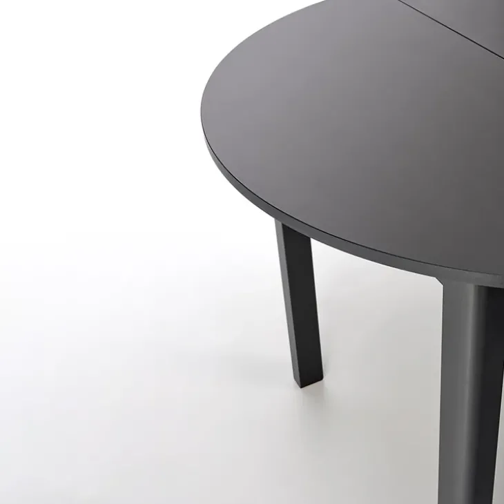 Tavolo allungabile rotondo 102/142cm moderno nero Caienna