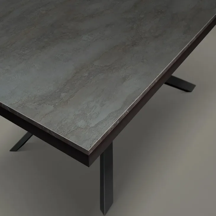 Tavolo 140/200 cm allungabile acciaio ossido metallo Velvet