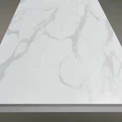 Tavolo 140/200 cm allungabile bianco effetto marmo metallo Velvet