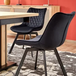Tavolo 130/180cm allungabile da pranzo rovere chiaro nero Harbin