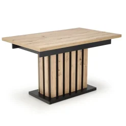 Tavolo 130/180cm allungabile da pranzo rovere chiaro nero Harbin