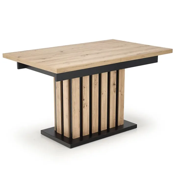 Tavolo 130/180cm allungabile da pranzo rovere chiaro nero Harbin