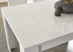 Tavolo 137/185cm allungabile da pranzo bianco laccato lucido Paradise
