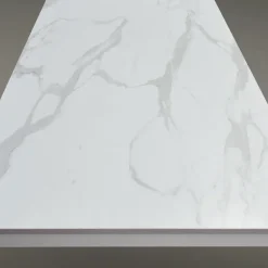 Tavolo 120/170 cm allungabile effetto marmo bianco metallo bianco Larkin