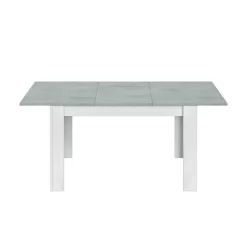Tavolo 140/190cm allungabile moderno bianco opaco cemento Zander