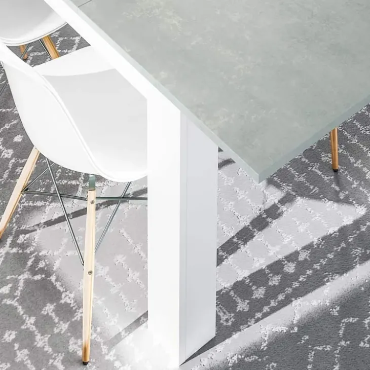 Tavolo 140/190cm allungabile moderno bianco opaco cemento Zander