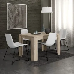 Tavolo 120/160cm allungabile moderno legno rovere chiaro Atena