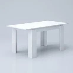 Tavolo 120/160cm allungabile moderno legno bianco lucido Atena