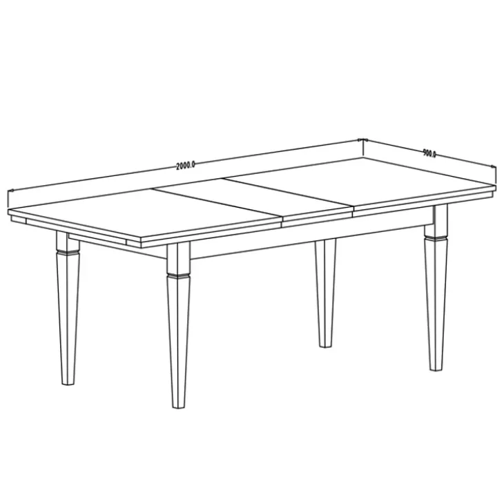 Tavolo 160/200/240cm allungabile moderno verde scuro quercia Texel