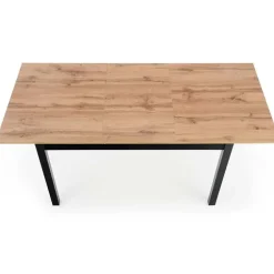 Tavolo 124/168cm allungabile moderno rovere wotan nero Sabo