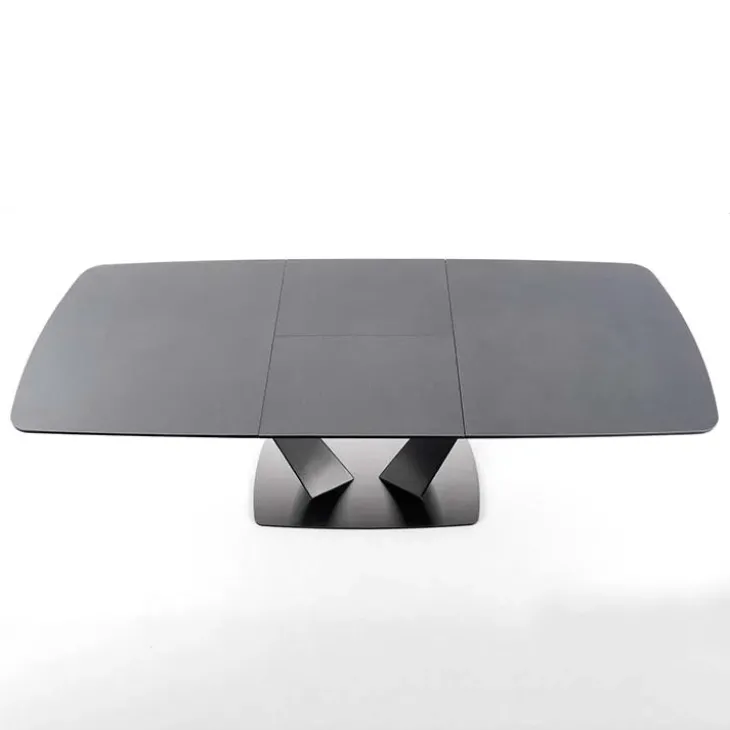 Tavolo 160/220cm allungabile moderno grigio scuro nero Sienna