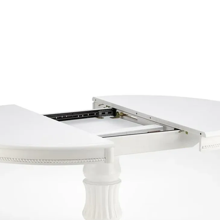 Tavolo 90/124cm allungabile rotondo moderno bianco Circle