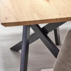 Tavolo 160/200cm allungabile rovere acciaio nero Papavero Gihome®