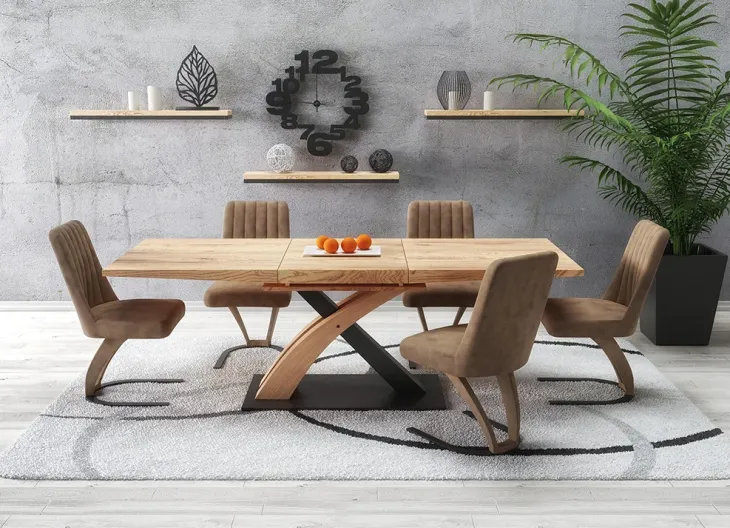 Tavolo 160/220cm allungabile rovere nero Iride Gihome®