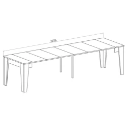 Tavolo 54/306cm consolle allungabile ossido Grace Gihome®