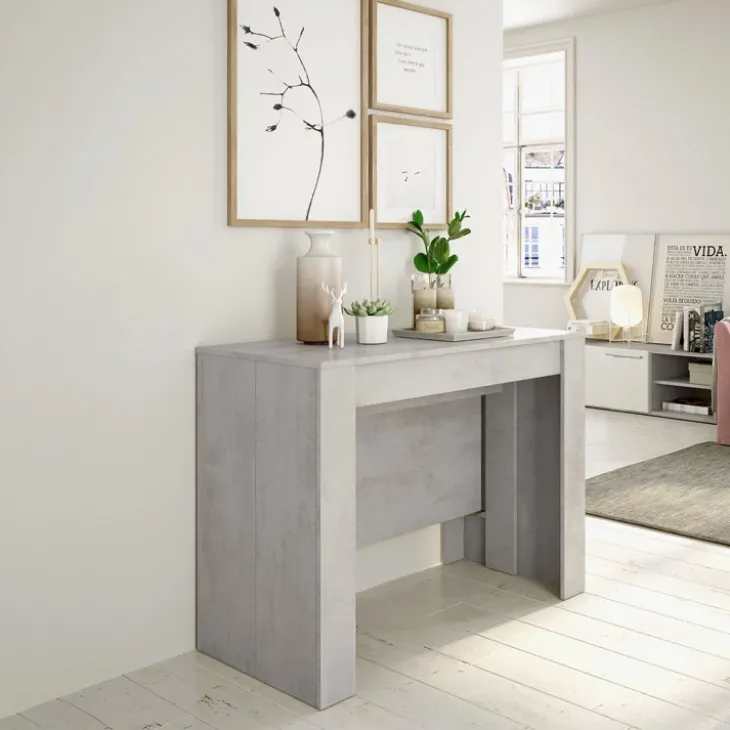 Tavolo 51/237cm consolle allungabile grigio cemento Fox Gihome®
