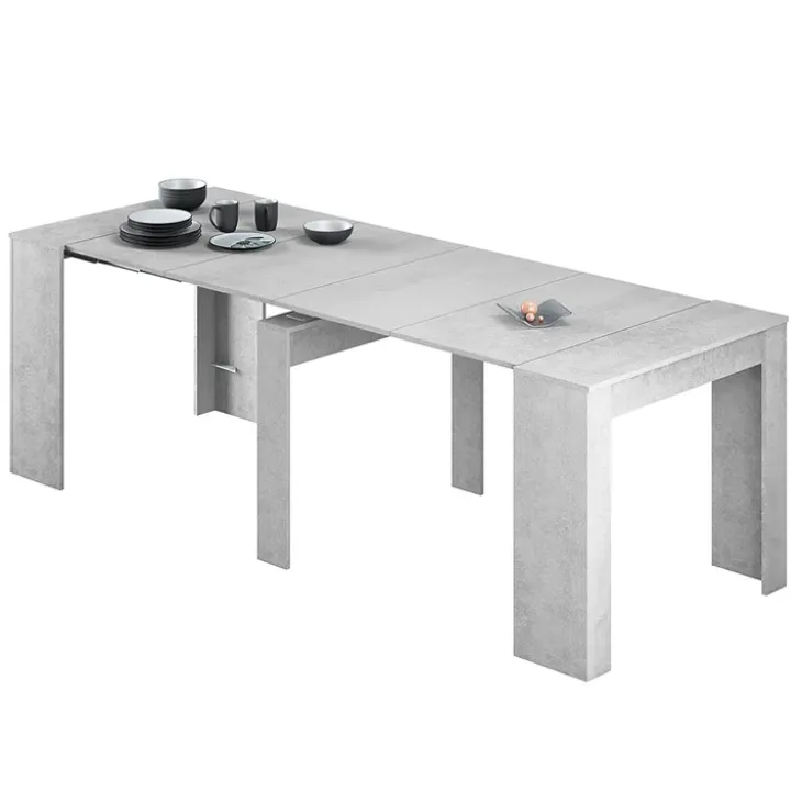 Tavolo 51/237cm consolle allungabile grigio cemento Fox Gihome®