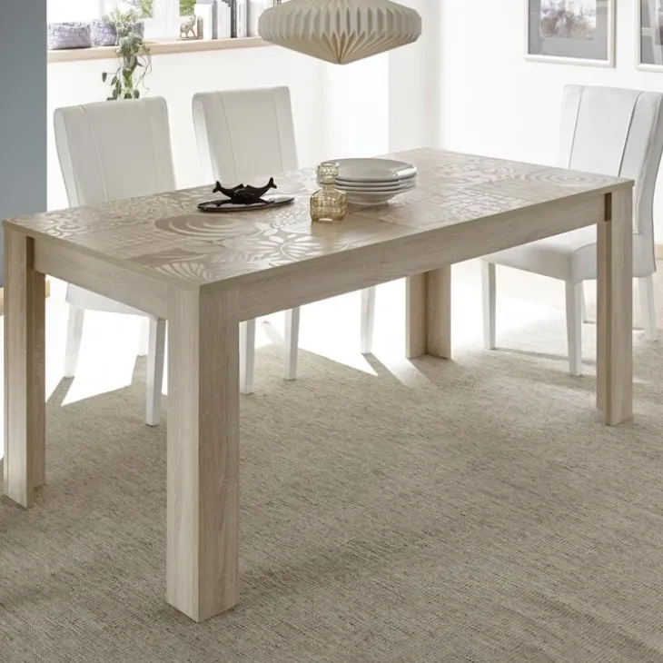 Tavolo 137/185cm da pranzo allungabile moderno rovere samoa Paradise