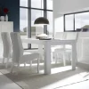 Tavolo 137/185cm da pranzo allungabile moderno bianco opaco Deluxe Halston