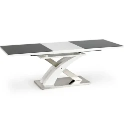 Tavolo 160/220cm in vetro allungabile nero bianco Iride Gihome®