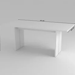 Tavolo 160cm moderno rettangolare bianco lucido Neve
