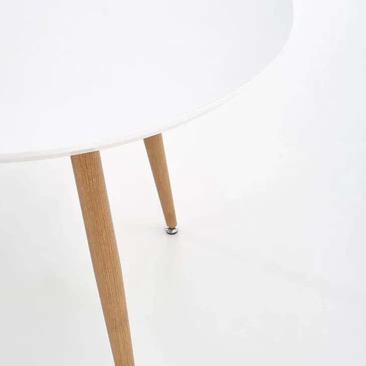 Tavolo 120/200cm ovale allungabile bianco rovere miele Papiro Gihome®