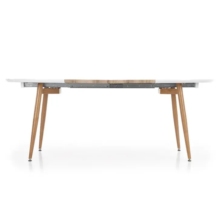 Tavolo 120/200cm ovale allungabile bianco rovere miele Papiro Gihome®