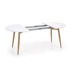 Tavolo 120/200cm rotondo ovale bianco rovere sanremo Papiro Gihome®